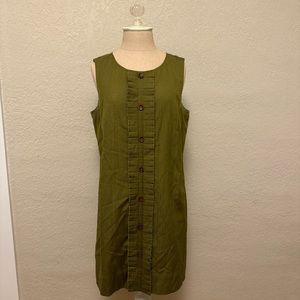 Trina Turk Silk Cotton Blend Dress in Green